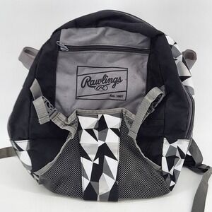 Rawlings Baseball Softball Backpack Gear Bag Fence Hook Gray Black 16 Inch